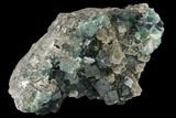 Green Cubic Fluorite on Quartz - China #114026-2